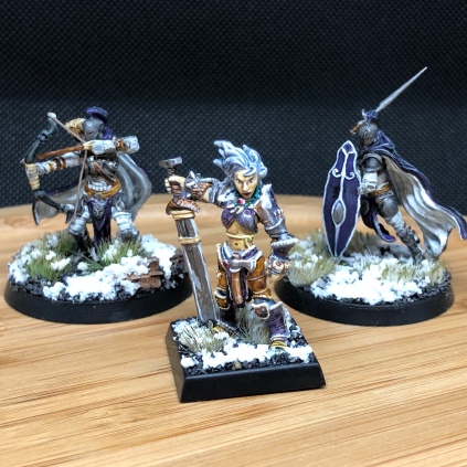Queen Miniature Courtesy of Reaper Miniatures; Guard Miniatures Courtesy of WizKids Miniatures; Paint job by me.